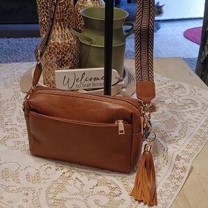 Unbranded Brown Leather Crossbody Bag